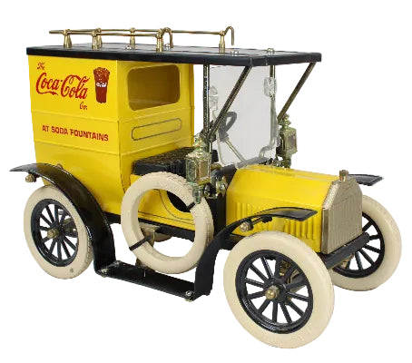 Model of a vintage truck with Coca-Cola branding on a white background