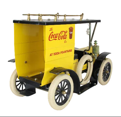 Model of a vintage Coca-Cola delivery truck on a white background