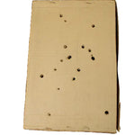 Cardboard box with holes on a white background