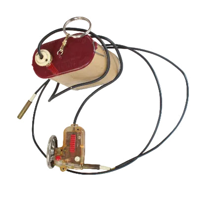 Small electronic device with wires on a white background