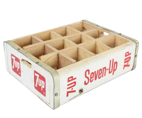Wooden Seven-Up crate on a white background