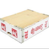 Vintage 7-Up Miniature Wood Crate with 12 3" Sealed Miniature 7-Up Bottles