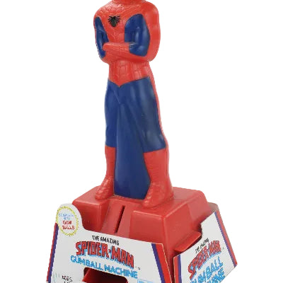 Red and blue Spider-Man figure with packaging on a white background