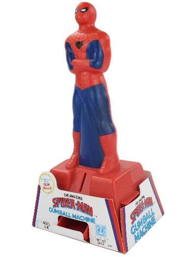 Red and blue Spider-Man figure with packaging on a white background
