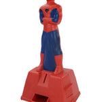 Spiderman in red and blue on a white background