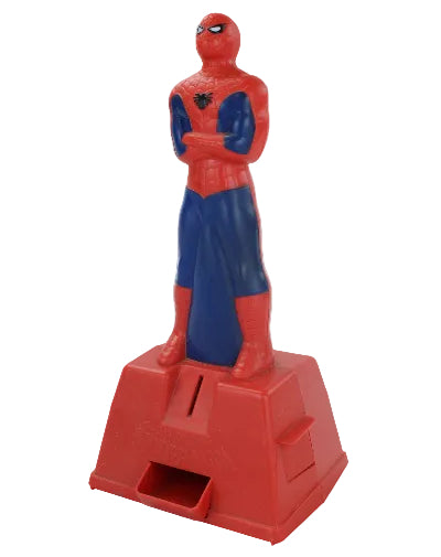 Spiderman in red and blue on a white background