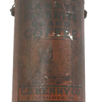 Vintage coffee can with branding on a white background