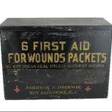 Vintage Johnson & Johnson first aid kit box on a white background