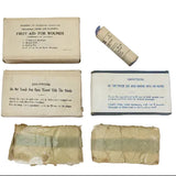 WWII Johnson & Johnson Metal Hanging Box of First Aid for Wounds Packets - 3 Unopened Packets Included