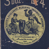 Vintage label for Mason's Challenge Blacking on a dark background