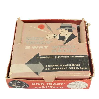 Box for Dick Tracy 2-way wrist radio on a white background