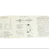 Vintage manual or instruction sheet with diagrams and text on a white background