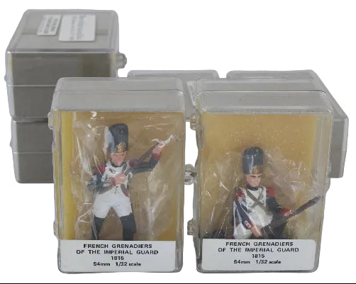 Two toy figures of French Grenadiers in packaging on a white background