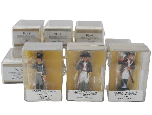 Set of historical figure figurines in packaging on a white background