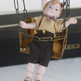 1930's German Musical Manivelle Six Swing Carousel Automation Toy