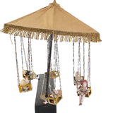 1930's German Musical Manivelle Six Swing Carousel Automation Toy