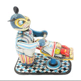 1950s TPS Tin Litho Wind-Up Barber Shop - Cat Shaving a Rabbit