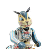 1950s TPS Tin Litho Wind-Up Barber Shop - Cat Shaving a Rabbit