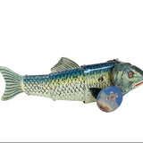Antique Tin Litho Wind-Up Marx Barracuda Fish with Wheels