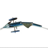 Antique Tin Litho Wind-Up Marx Barracuda Fish with Wheels