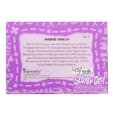 A collectible trading card featuring Mario Gully from Scooby-Doo! on a dark textured background. The card has a purple and white border with pink decorative accents, containing character and production details.